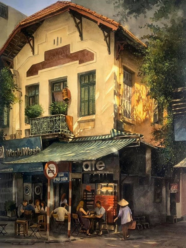 Souvenir d'un Hanoï ensoleillée à travers des tableaux d'un amoureux de la capitale vietnamienne ảnh 4 Souvenir d'un Hanoï ensoleillée à travers des tableaux d'un amoureux de la capitale vietnamienne ảnh 4