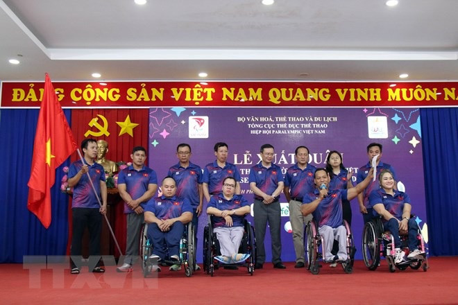 Cérémonie de départ de la délégation vietnamienne pour les ASEAN Para Games 12 ảnh 1 Cérémonie de départ de la délégation vietnamienne pour les ASEAN Para Games 12 ảnh 1