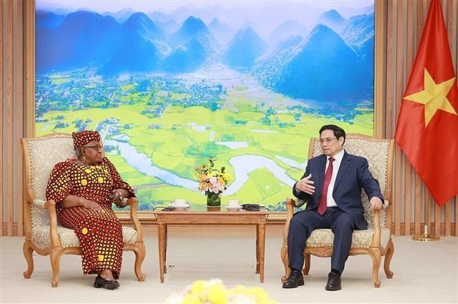 Le Premier ministre Pham Minh Chinh reçoit la directrice générale de l'OMC ảnh 2 Le Premier ministre Pham Minh Chinh reçoit la directrice générale de l'OMC ảnh 2