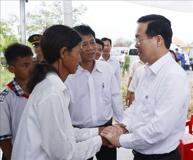 Le président à un événement de bilan de la construction de maisons pour les pauvres à Soc Trang ảnh 1 Le président à un événement de bilan de la construction de maisons pour les pauvres à Soc Trang ảnh 1