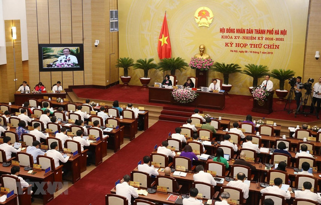 Ouverture de la 9e session du conseil populaire municipal de Hanoï ảnh 1 Ouverture de la 9e session du conseil populaire municipal de Hanoï ảnh 1