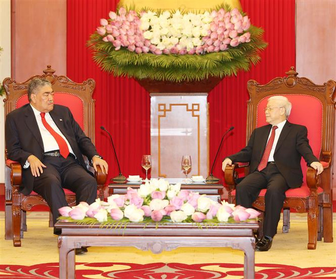 Le secrétaire général Nguyên Phu Trong reçoit un dirigeant de la République dominicaine ảnh 1 Le secrétaire général Nguyên Phu Trong reçoit un dirigeant de la République dominicaine ảnh 1