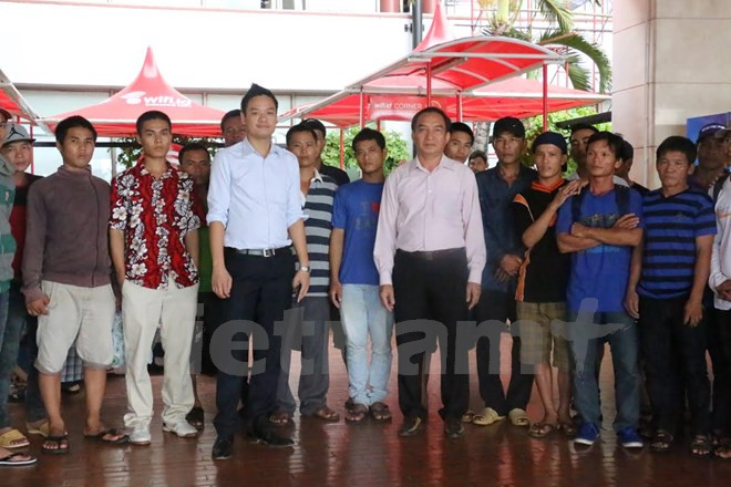 Cinquante-sept pêcheurs arrêtés en Indonésie rapatriés au Vietnam ảnh 1 Cinquante-sept pêcheurs arrêtés en Indonésie rapatriés au Vietnam ảnh 1