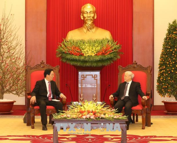 Le secrétaire général du Parti reçoit l’ambassadeur chinois ảnh 1 Le secrétaire général du Parti reçoit l’ambassadeur chinois ảnh 1