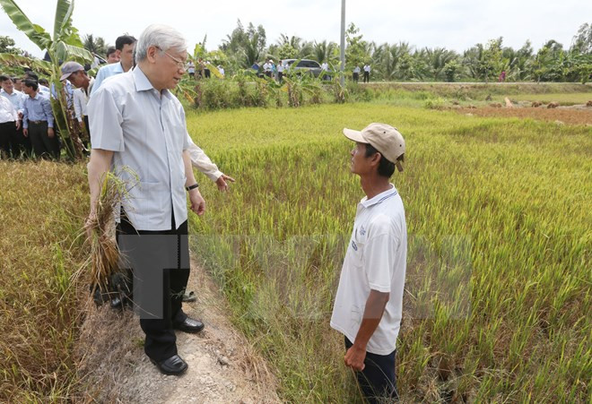 Le leader du PCV exhorte Ben Tre à tout faire contre la sécheresse ảnh 1 Le leader du PCV exhorte Ben Tre à tout faire contre la sécheresse ảnh 1