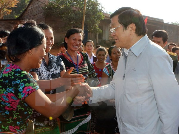 Le président Truong Tan Sang visite la province de Dak Nong ảnh 1 Le président Truong Tan Sang visite la province de Dak Nong ảnh 1