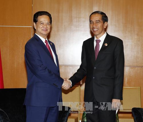 Entrevue entre le PM vietnamien et le président indonésien ảnh 1 Entrevue entre le PM vietnamien et le président indonésien ảnh 1