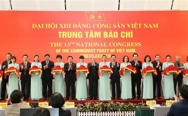 Inauguration du Centre de presse du 13e Congrès national du Parti ảnh 1 Inauguration du Centre de presse du 13e Congrès national du Parti ảnh 1
