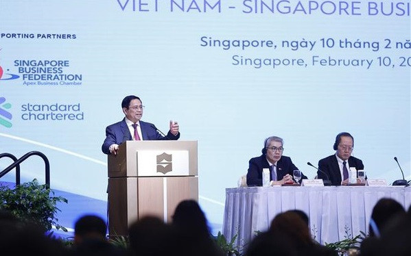 Le PM Pham Minh Chinh participe au Forum d'affaires Vietnam-Singapour ảnh 1