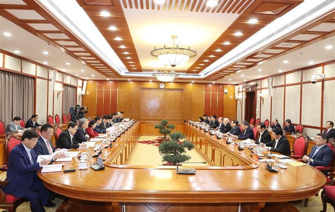 Le leader du Parti Nguyen Phu Trong souligne les tâches clés à réaliser au 1er trimestre ảnh 1 Le leader du Parti Nguyen Phu Trong souligne les tâches clés à réaliser au 1er trimestre ảnh 1