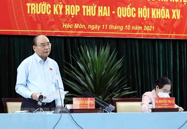 Le président Nguyên Xuân Phuc rencontre l’électorat de Cu Chi ảnh 1