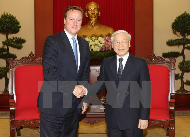 Le Secrétaire général Nguyen Phu Trong reçoit le PM David Cameron ảnh 1 Le Secrétaire général Nguyen Phu Trong reçoit le PM David Cameron ảnh 1