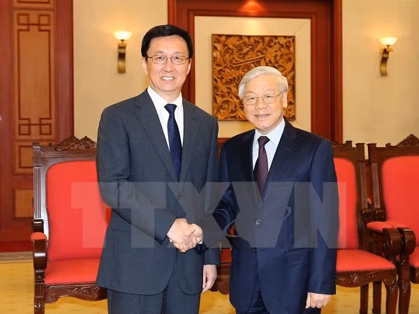 Le leader du PCV reçoit une délégation du Parti communiste chinois ảnh 1