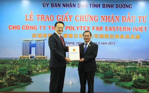 Le groupe taïwanais de textile Far Eastern souhaite étendre ses activités à Binh Duong ảnh 1 Le groupe taïwanais de textile Far Eastern souhaite étendre ses activités à Binh Duong ảnh 1