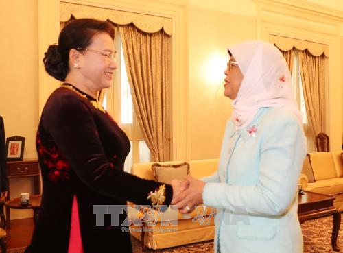 La présidente de l’AN rencontre des dirigeants singapouriens ảnh 1 La présidente de l’AN rencontre des dirigeants singapouriens ảnh 1