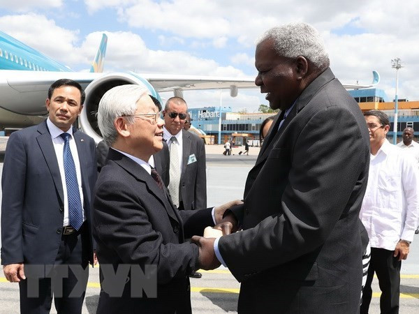 Le secrétaire général Nguyên Phu Trong entame sa visite d’Etat à Cuba ảnh 1 Le secrétaire général Nguyên Phu Trong entame sa visite d’Etat à Cuba ảnh 1
