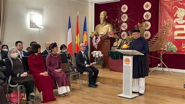 Rencontre du Printemps avec l’Ambassade du Vietnam en France via pont virtuel ảnh 1 Rencontre du Printemps avec l’Ambassade du Vietnam en France via pont virtuel ảnh 1