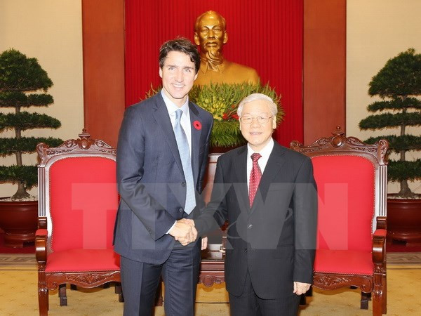 Le SG Nguyên Phu Trong reçoit le PM canadien Justin Trudeau ảnh 1 Le SG Nguyên Phu Trong reçoit le PM canadien Justin Trudeau ảnh 1