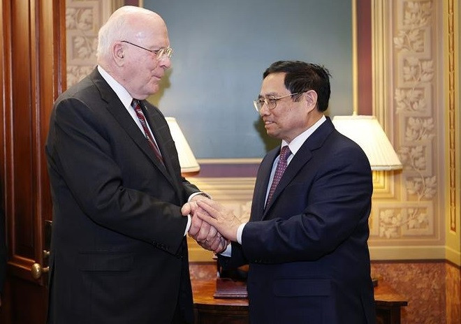 Le Premier ministre Pham Minh Chinh rencontre le président pro tempore du Sénat américain ảnh 1 Le Premier ministre Pham Minh Chinh rencontre le président pro tempore du Sénat américain ảnh 1