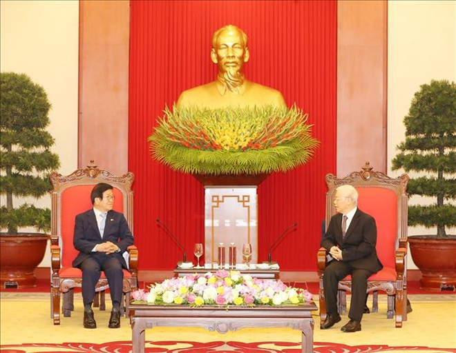 Le leader du PCV reçoit le président de l’AN sud-coréenne en visite officielle au Vietnam ảnh 1 Le leader du PCV reçoit le président de l’AN sud-coréenne en visite officielle au Vietnam ảnh 1