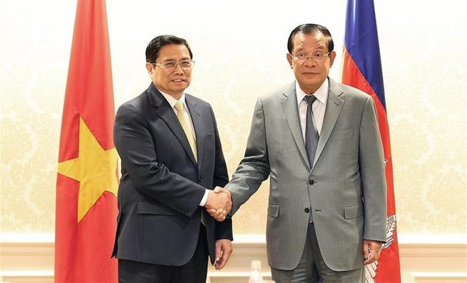 Le Premier ministre Pham Minh Chinh rencontre son homologue cambodgien aux Etats-Unis ảnh 1 Le Premier ministre Pham Minh Chinh rencontre son homologue cambodgien aux Etats-Unis ảnh 1