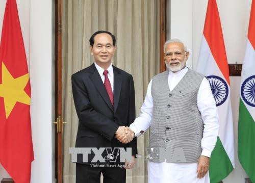 Entretien entre le président vietnamien et le Premier ministre indien ảnh 1 Entretien entre le président vietnamien et le Premier ministre indien ảnh 1