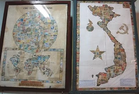 Une effigie en timbres du Président Hô Chi Minh ảnh 2