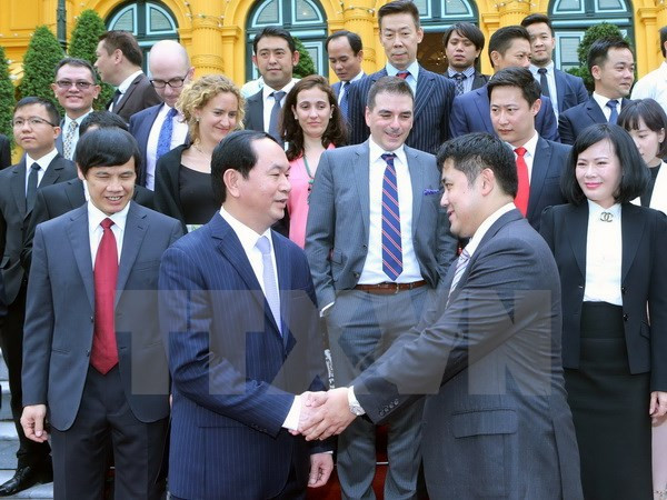 Le chef de l’État vietnamien reçoit une délégation d’entreprises internationales ảnh 1 Le chef de l’État vietnamien reçoit une délégation d’entreprises internationales ảnh 1