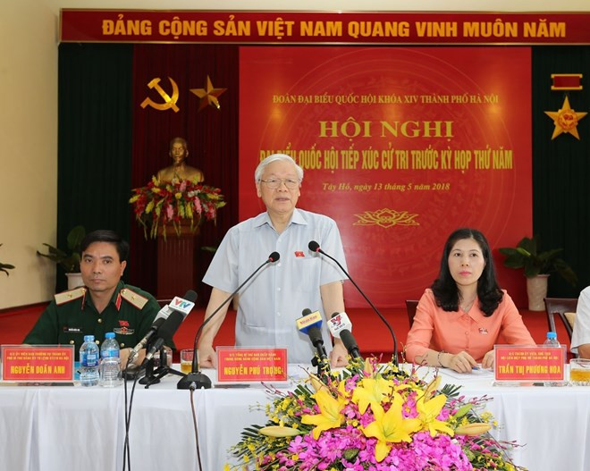 Le leader du PCV Nguyên Phu Trong à l’écoute des électeurs hanoïens ảnh 1 Le leader du PCV Nguyên Phu Trong à l’écoute des électeurs hanoïens ảnh 1