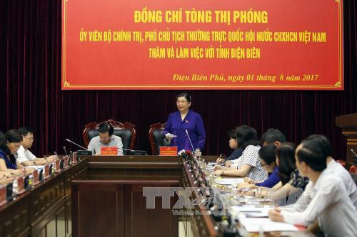 La vice-présiente de l'AN Tong Thi Phong en déplacement à Diên Biên ảnh 1 La vice-présiente de l'AN Tong Thi Phong en déplacement à Diên Biên ảnh 1
