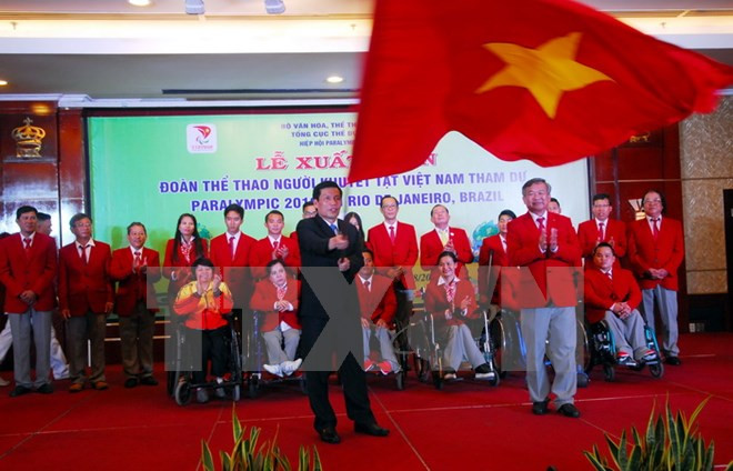 Les sportifs vietnamies partent pour les Jeux paralympiques de Rio 2016 ảnh 1 Les sportifs vietnamies partent pour les Jeux paralympiques de Rio 2016 ảnh 1