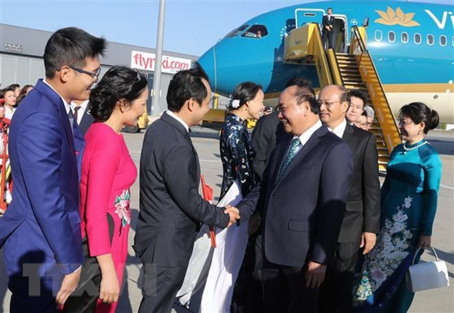 Le PM Nguyen Xuan Phuc est arrivé à Vienne pour sa visite officielle en Autriche ảnh 1 Le PM Nguyen Xuan Phuc est arrivé à Vienne pour sa visite officielle en Autriche ảnh 1