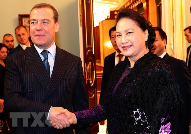 Entrevue entre la présidente de l'AN vietnamienne et le Premier ministre russe ảnh 1 Entrevue entre la présidente de l'AN vietnamienne et le Premier ministre russe ảnh 1