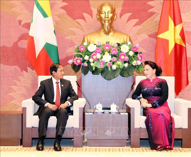 Entrevue entre la présidente de l'AN vietnamienne et le président birman ảnh 1 Entrevue entre la présidente de l'AN vietnamienne et le président birman ảnh 1