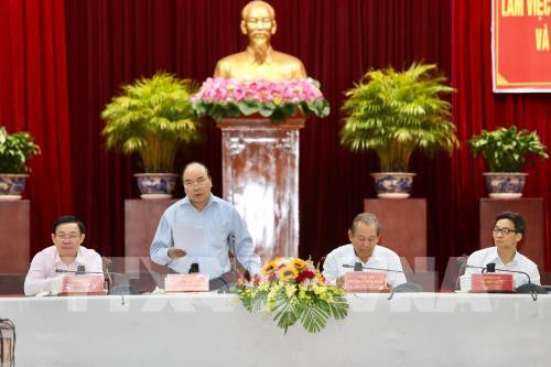 Pour le 13e Congrès national du Parti : réunion avec les localités du delta du Mékong ảnh 1