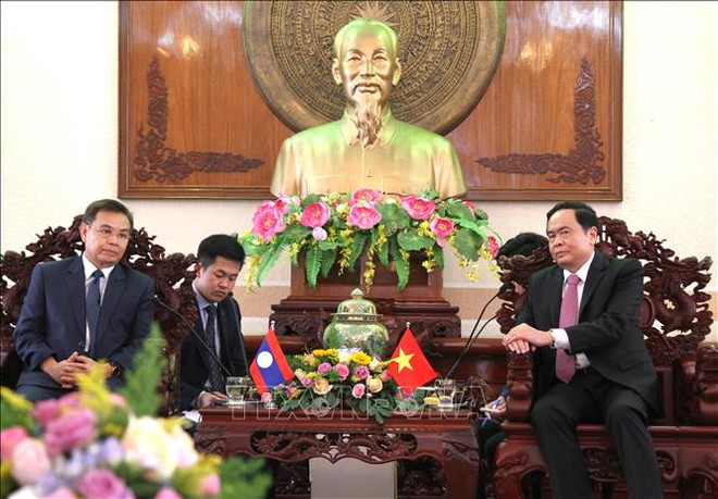 Le président du FPV recoit la délégation du Front d'édification nationale du Laos ảnh 1 Le président du FPV recoit la délégation du Front d'édification nationale du Laos ảnh 1