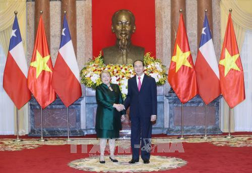 Le président Tran Dai Quang reçoit la présidente du Chili Michelle Bachelet ảnh 1