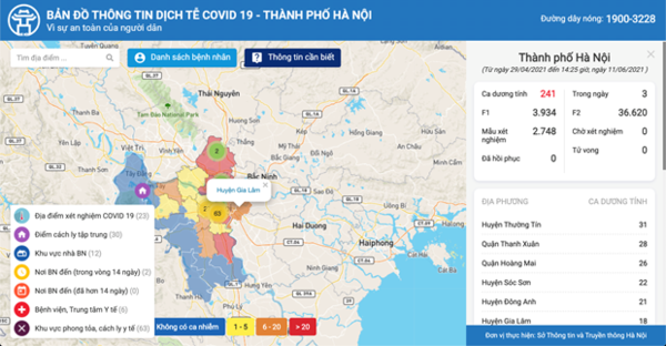 Hanoï lance une carte épidémiologique du COVID-19 ảnh 1 Hanoï lance une carte épidémiologique du COVID-19 ảnh 1