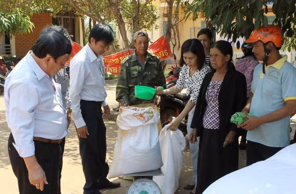 Distribution de riz pour les ethnies minoritaires à Dak Lak ảnh 1