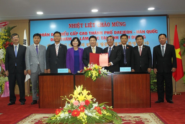 Binh Duong et Deajeon (R.de Corée) signent un accord de coopération ảnh 1 Binh Duong et Deajeon (R.de Corée) signent un accord de coopération ảnh 1