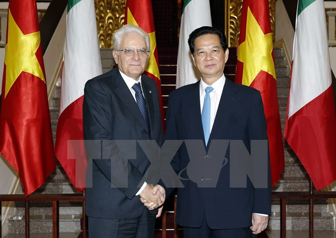 Les dirigeants vietnamiens reçoivent le président italien ảnh 2 Les dirigeants vietnamiens reçoivent le président italien ảnh 2