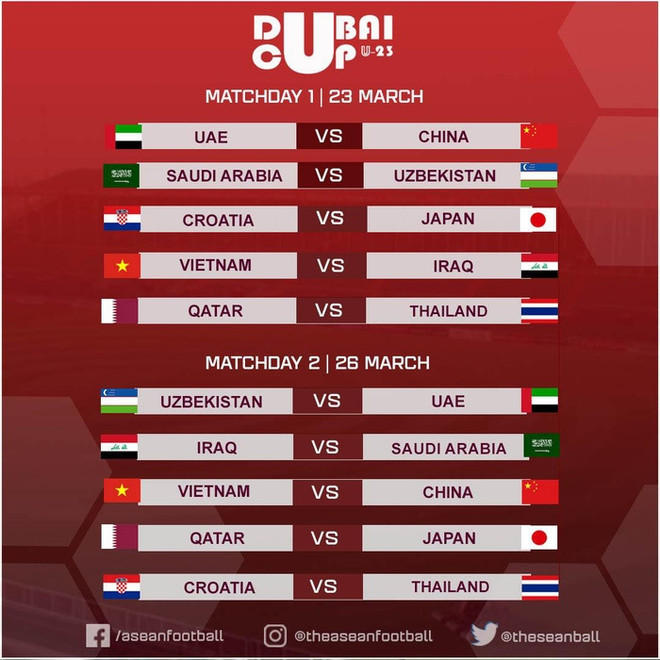 Football U23 : le Vietnam rencontrera la Chine au tournoi international de la Coupe de Dubai 2022 ảnh 1 Football U23 : le Vietnam rencontrera la Chine au tournoi international de la Coupe de Dubai 2022 ảnh 1