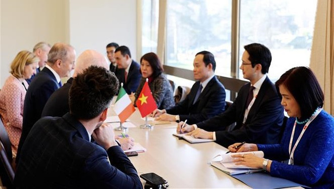 Le vice-Premier ministre Trân Luu Quang rencontre des dirigeants de pays à Genève ảnh 1 Le vice-Premier ministre Trân Luu Quang rencontre des dirigeants de pays à Genève ảnh 1