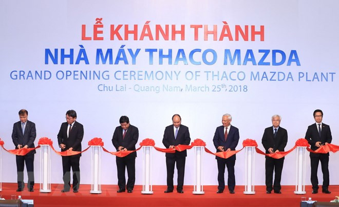 Inauguration de l'usine de production de voitures Thaco Mazda ảnh 1 Inauguration de l'usine de production de voitures Thaco Mazda ảnh 1