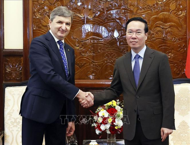  Le président Vo Van Thuong reçoit les ambassadeurs d’Irlande, d’Italie, de Lituanie et de R de Corée ảnh 4