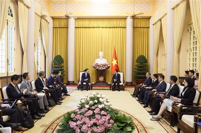 Le président Vo Van Thuong reçoit une délégation du Parti japonais Komeito ảnh 1