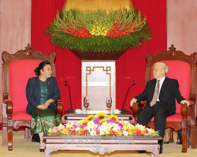Le secrétaire général du PCV Nguyen Phu Trong reçoit une délégation du PPRL ảnh 1 Le secrétaire général du PCV Nguyen Phu Trong reçoit une délégation du PPRL ảnh 1