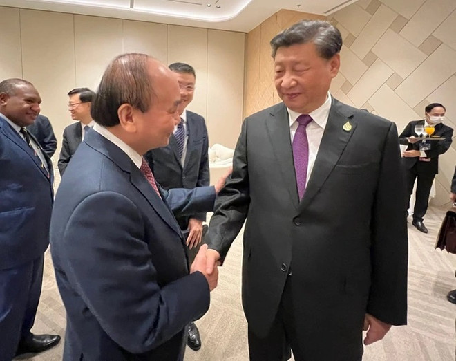APEC: le président Nguyen Xuan Phuc rencontre le dirigeant chinois Xi Jinping ảnh 1 APEC: le président Nguyen Xuan Phuc rencontre le dirigeant chinois Xi Jinping ảnh 1