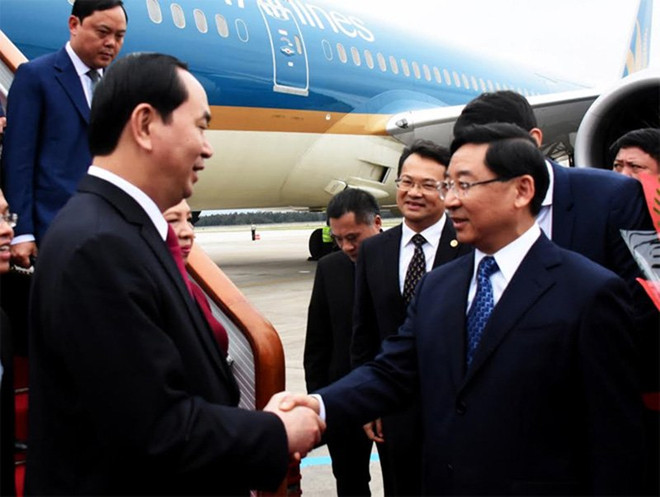 Le président Tran Dai Quang se rend à Fujian ảnh 1 Le président Tran Dai Quang se rend à Fujian ảnh 1