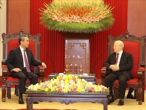 Le leader du PCV reçoit le ministre chinois des Affaires étrangères ảnh 1 Le leader du PCV reçoit le ministre chinois des Affaires étrangères ảnh 1